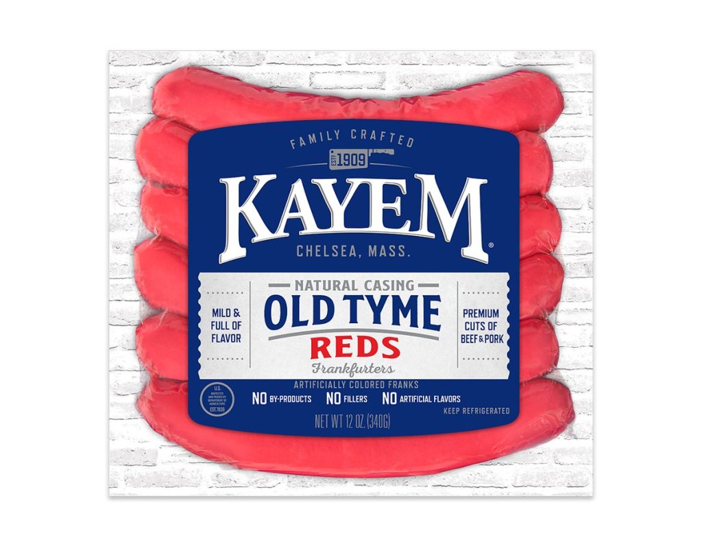 Kayem 12 OZ Old Tyme Reds Natural Casing Franks