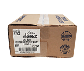 Al Fresco Apple Maple Fully Cooked Breakfast Chicken Sausage Bulk