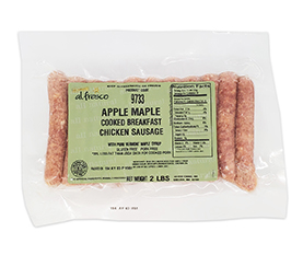Al Fresco Apple Maple Fully Cooked Breakfast Chicken Sausage Bulk
