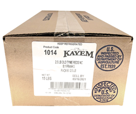 Kayem 2.5 LB Old Tyme Reds Natural Casing Franks