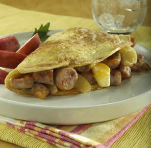 Apple Maple Chicken Sausage & Sauteed Apples Omelette