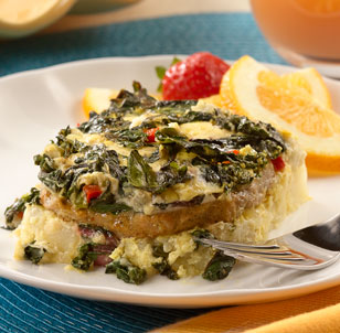 Country Style Breakfast Bake with Swiss Chard